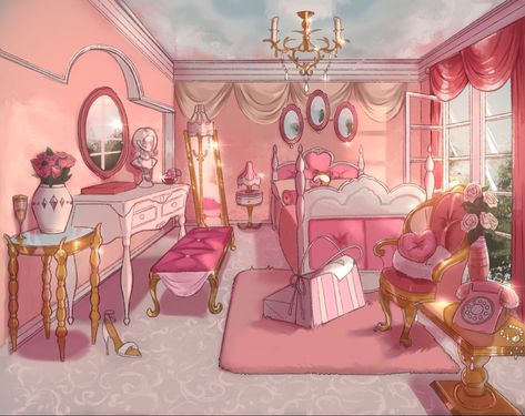 Marinette Room, Ladybug Bedroom, Fancy Bedroom, Cute Bedroom, Pink Ladybug, Bedroom Drawing, Chill Room, Fantasy Rooms, Pokemon Cosplay