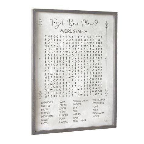 Bathroom Word Search, Word Wall Art, Lakeside Collection, Guest Bathrooms, Americana Decor, Farmhouse Art, Half Bathroom, Simplistic Design, Bathroom Humor