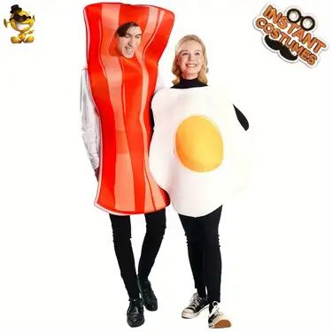 Bacon Costume, Bacon Party, Red Leotard, Carnival Dress, Food Costumes, Funny Dresses, Halloween Onesie, Party Costumes, Funny Onesies