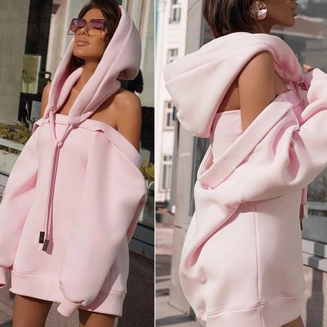 Plain Color Women Hoodies Fitness Hooded Dress Casual Hollow Out Cold Shoulder Oversize Sweatshirt Detachable Hat Workout Wear https://m.alibaba.com/product/1600169389147/Plain-Color-Women-Hoodies-Fitness-Hooded.html?__sceneInfo={"cacheTime":"1800000","type":"appDetailShare"} Oversize Sweatshirt, Women Hoodies, Hooded Dress, Boho Style Dresses, Off Shoulder Sweater, Sweatshirt Women, Winter Hoodies, Fashion Seasons, Cozy Fashion