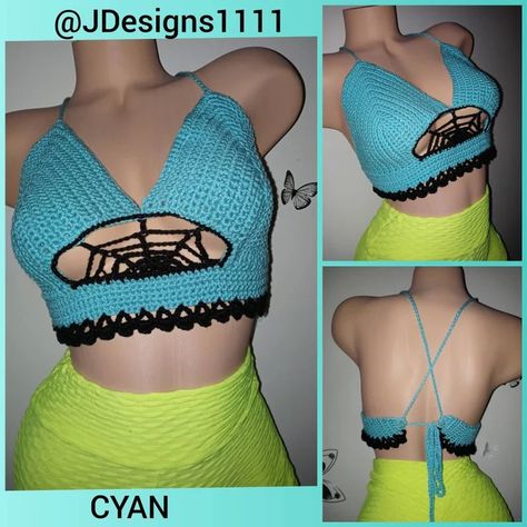 Web Top, Yarn Art, Crochet Bikini, The Twenties, Crop Tops, Knitting, Crochet, Women's Top, How To Wear