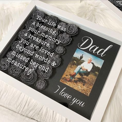 Memorial Shadow Box - Etsy Memorial Box Frame Ideas, Shadow Box Memorial Ideas, Memorial Shadow Box Ideas Mothers, Memorial Shadow Box Ideas Dads, Memory Picture Frame Ideas, Memory Frame Ideas, In Memory Gifts Ideas, Memorial Gifts Diy, Shadow Box For Passed Loved Ones