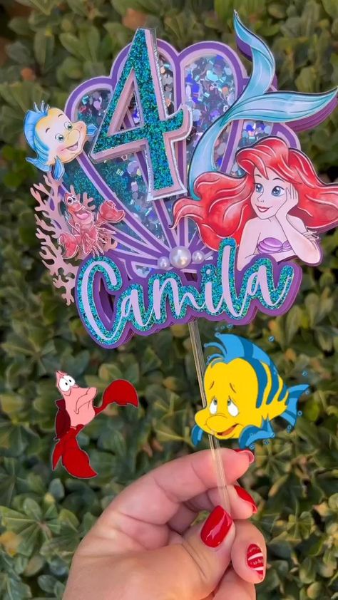 Shaker Cake Topper, Little Mermaid Birthday, Little Mermaid, The Little Mermaid, Cake Topper, Cake Toppers, Mermaid, Cake