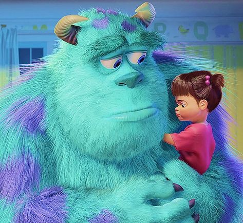 from Pixar’s Monsters Inc (2001) Sulley Monster Inc, Bu Y Sullivan, Boo Y Sullivan, Monsters Inc Aesthetic, Monster Inc Wallpaper, Sullivan Boo, Boo And Sully, Sullivan Y Boo, Sulley And Boo