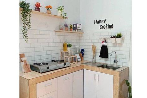 Model Dapur, Tiny Kitchen Design, Interior Boho, Desain Pantry, Simple Kitchen Design, Minimalist Kitchen Design, Kitchen Decor Apartment, Small Kitchen Decor, Simple Kitchen