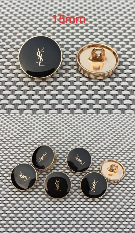 Ysl Trench Coat, Clothing Labels Design, Fancy Buttons, Men Fashion Casual Shirts, Button Outfit, Personalized Logo, Shank Button, Shorts Skirts, Designer Vintage