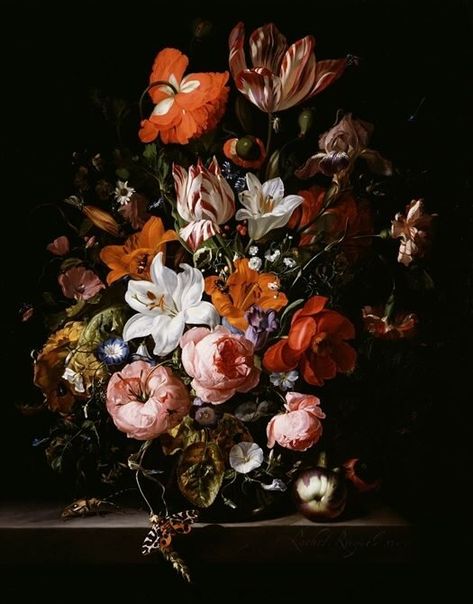 Art Journey #7 :: Flower Power of Rachel Ruysch Still Life Paintings – Art Bead Scene Studio Rachel Ruysch, Still Life, Glass Vase, Vase, Glass, Flowers, Black