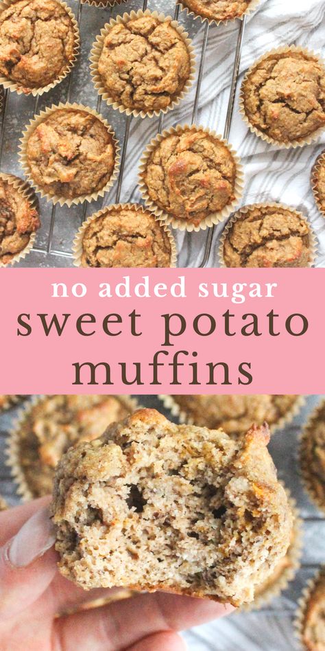 Potato Desserts, Blw Breakfast, Healthy Sweet Potato Muffins, Brown Sugar Sweet Potatoes, Gerd Recipes, Healthier Baking, Clean Desserts, Healthy Muffin, Almond Flour Muffins