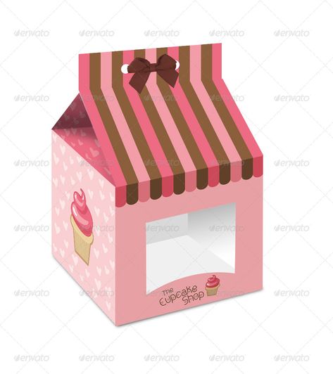 Cupcake Package Preview - GraphicRiver Bussines Packaging, Cupcake Boxes Template, Boxes Template, Cupcake Template, Cupcake Packaging, Cupcake Drawing, Baby Products Packaging, Cake House, Packaging Template