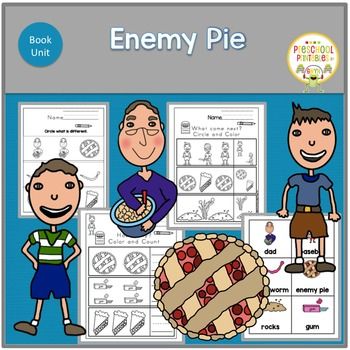 Enemy Pie Book Unit Pie Activities Preschool, Enemy Pie Activities, Pie Activities, Enemy Pie, Preschool Printable, Preschool Printables, Activities Preschool, Summer Theme, Teacher Store