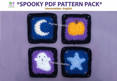 Star Pumpkin, Spooky Crochet, Triple Crochet, Pumpkin And Ghost, Pumpkin Moon, Blankets Crochet, Crochet Dreams, Jacket Ideas, Crochet Granny Square