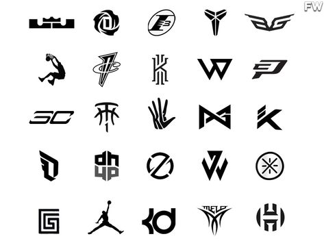 NBA Fans Try To Name Every Player's Logo: "I've Never Seen Some Of These" Kyrie Logo, Basketball Logo Design, Lakers Wallpaper, Best Nba Players, Logo Basketball, Logo Number, Nba Logo, Basketball Design, Allen Iverson