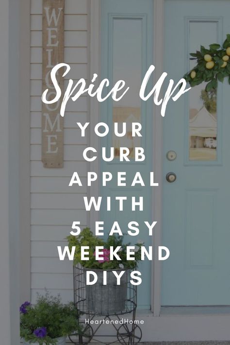 Need curb appeal? Check out these 5 Easy weekend DIY projects that will leave you with a truly unique and beautiful front porch. Curb Appeal Inspiration, Weekend Diy Projects, Porch Curb Appeal, Decorating Your Front Porch, Eye Makeup Easy, Easy Patio, Diy Curb Appeal, Add Curb Appeal, Diy Patio Decor