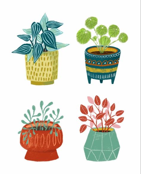 Plants in pots | Mini drawings, Plant illustration, Mexican wall art Plants In Pots, Planet Drawing, Mexican Wall Art, Mexican Wall, Plant Painting, Mini Drawings, Plant Illustration, Plant Art, Pottery Studio