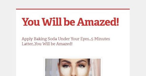 You Will be Amazed! Baking Soda Under Eyes, Puffy Bags, Eye Bags Makeup, Baking Soda Mask, Candy Homemade, Baking Soda Face Mask, Remove Eye Bags, Baking Soda Face, Bags Makeup