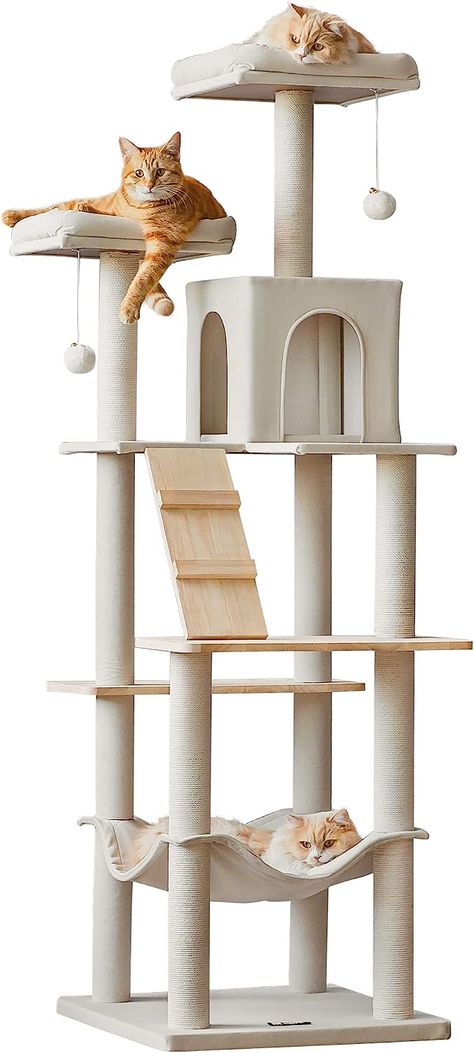 https://amzn.to/47FIJmR Modern Cat Tower, Cozy Hammock, Wooden Cat Tree, Large Cat Tree, Cool Cat Trees, Modern Cat Tree, Cat Tree Condo, Wood Cat, Wood Post