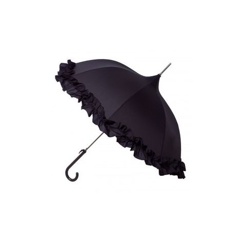 Large Black Frill Umbrella – Oliver Bonas | HARLEM LOVES ($36) ❤ liked on Polyvore featuring accessories, umbrellas, parasol, black ruffle umbrella, black umbrella and ruffle umbrella Black Umbrella, Oliver Bonas, Png Icons, Black Ruffle, A White Background, Umbrella, White Background, Bags For Women, Designer Clothes