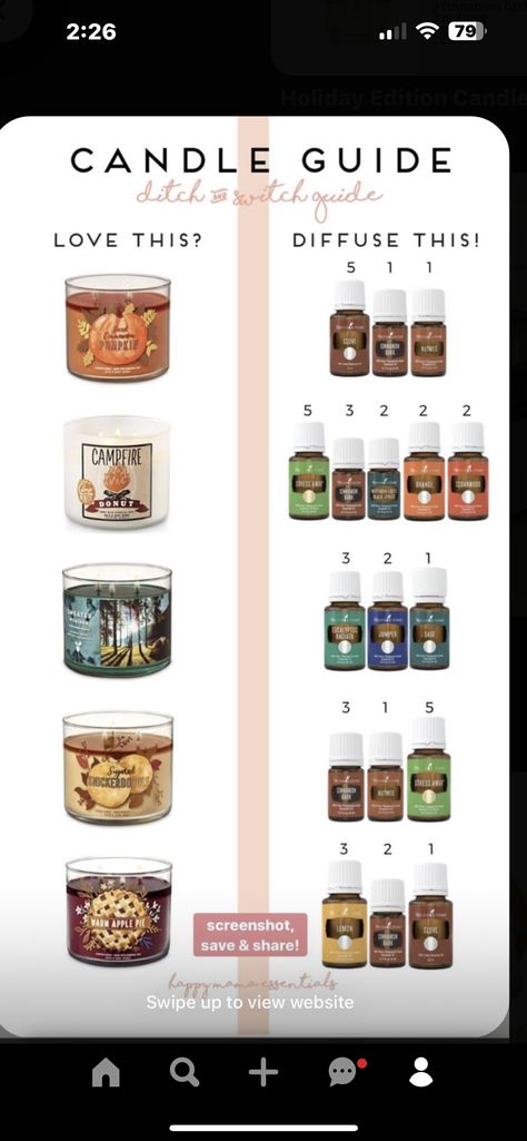 Candle Swap, Essential Oil Candle Blends, Essential Oil Candle Recipes, Scent Recipes, Candle Scents Recipes, Young Living Diffuser, Diy Wax Melts, Essential Oil Combinations, Aromatherapy Recipes