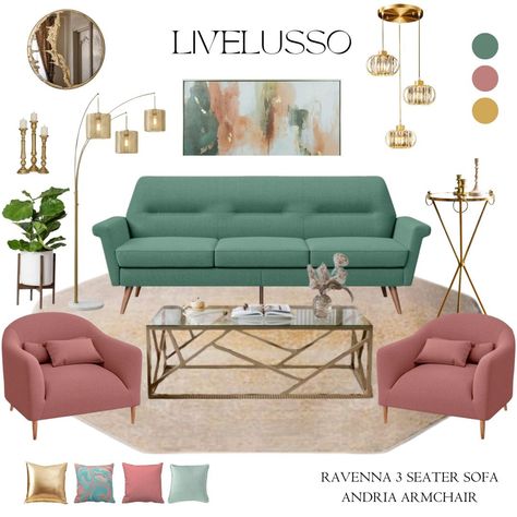 Transform your living space with the stunning Ravenna 3-seater sofa and Andria Armchair collection! #LiveLusso #InteriorDesign #HomeDecor #LivingRoomInspo Mint Green Sofa, Sofa Styles, Top Sofas, Teal Living Rooms, Teal Sofa, Teal Velvet, 4 Seater Sofa, Cosy Living Room, Green Sofa