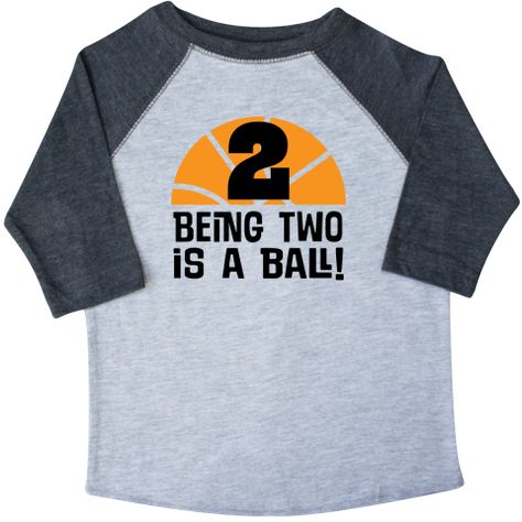 2nd Birthday Toddler T-Shirt has basketball sports logo with being two is a ball… Being Two Is A Ball, Second Birthday Basketball Theme, 2nd Birthday Sports Theme, Toddler Sports Birthday Party, Born Two Ball Birthday Theme, Its A Ball To Be Two Party, Born Two Ball Birthday, Born 2 Ball Birthday Basketball, Sports Themed Birthday Shirts