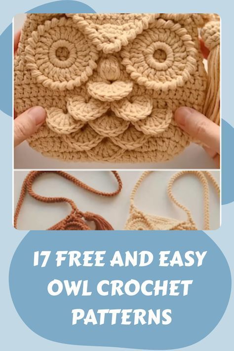 If you want to crochet an owl, look no further! In this article you'll find owl amigurumi, owl scarfs, owl bags and more. Owl Bags Pattern, Trendy Crochet Bags 2023, Owl Crochet Bag Pattern Free, Owl Bag Crochet Free Pattern, Owl Crochet Bag, Owl Bag Crochet, Crochet Owl Basket Free Pattern, Owl Purse Pattern Free, Owl Scarf Crochet Pattern Free