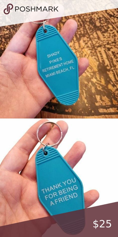 Golden Girls vintage style motel keychain Vintage Keychain, Chain Ideas, Motel Room, Motel Keychain, Being A Friend, Ring Turquoise, Retirement Home, Turquoise Rings, Golden Girls