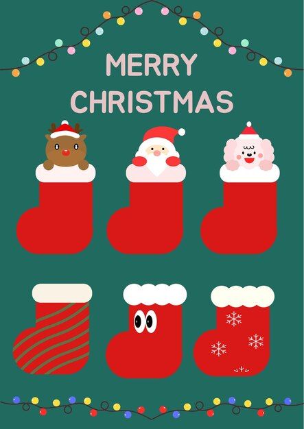 Christmas Socks Illustration, Socks Illustration, Santa Socks, Vector Christmas, Red Tree, About Christmas, Christmas Socks, Christmas Vectors, Christmas Santa