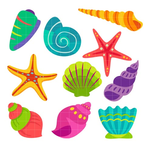 Seashell sea shell clip art clipart image Seashell Clipart Free Printable, Mermaid Template Free Printable, Shell Clipart, Beach Clip Art, Seashell Clipart, Ocean Diorama, Shell Graphic, Under The Sea Crafts, Ocean Theme Classroom