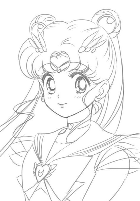 Salior Moon Drawings, Sailor Moon Art Drawing, Sailor Moon Outline, Sailor Moon Doodles, Sailor Moon Drawings, Sailor Moon Sketch, Draw Sailor Moon, Sailor Moon Drawing, Sailor Moon Coloring Pages