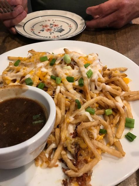 Swamp Fries, Unique Dishes, Unique Pizza, Pizza Special, Fries Recipe, Cheese Fries, Crab Cakes, Marinara Sauce, Roast Beef