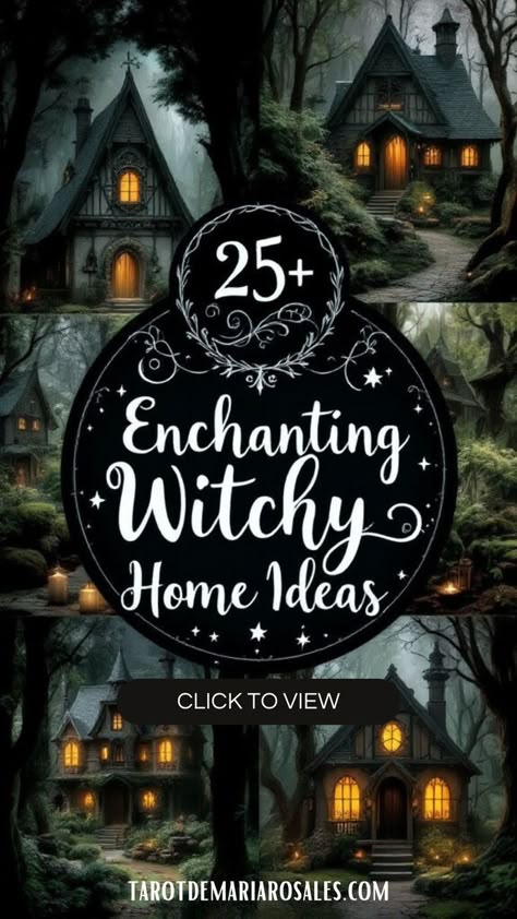 Transform your space into a mystical haven with these 25+ magical witchy home decor ideas! From crystal displays to enchanting moon phase wall art, find inspiration to add a touch of magic to every corner. Perfect for creating a cozy, witch-inspired atmosphere that radiates charm and mystery. 🌙🕯️ #WitchyDecor #HomeInspiration #MysticalMakeover Tasha Core, Witch Cottage Interior, Witch House Ideas, Witchy Bedroom Ideas, Cozy Witch, Witchy Cottage, Witchcraft Decor, Witchy House, Mystical Decor