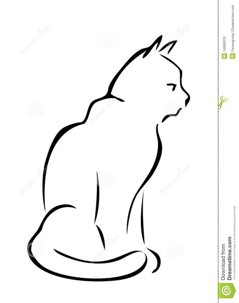 Cat Line Drawing Vector - Download From Over 68 Million High Quality Stock Photos, Images, Vectors. Sign up for FREE today. Image: 14690070 Simple Cat Drawings, Drawing On Lined Paper, Drawing Of A Cat, Simple Cat Drawing, Cat Tattoo Simple, Drawing Room Interior Design, Contour Lines, Cat Drawings, Make Tattoo