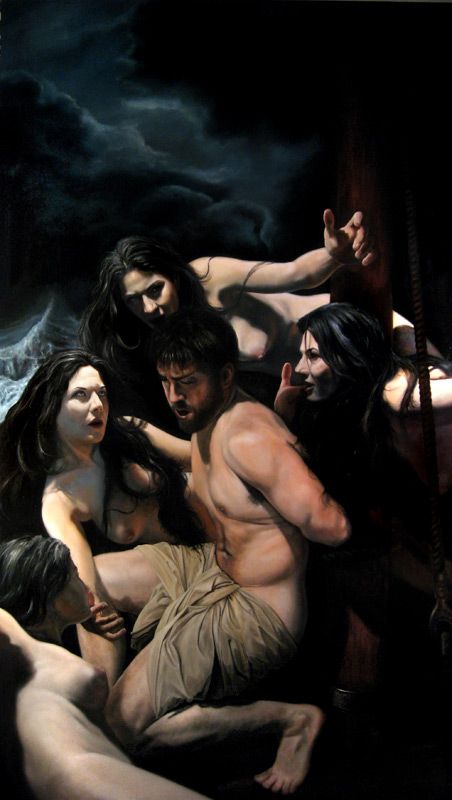 Odysseus and the Sirens by Eric Armusik, via Behance (The Odyssey) Odysseus And The Sirens, Greece Mythology, Classical Realism, Baroque Painting, Peter Paul Rubens, Realism Art, Gods And Goddesses, Award Winner, Sirens