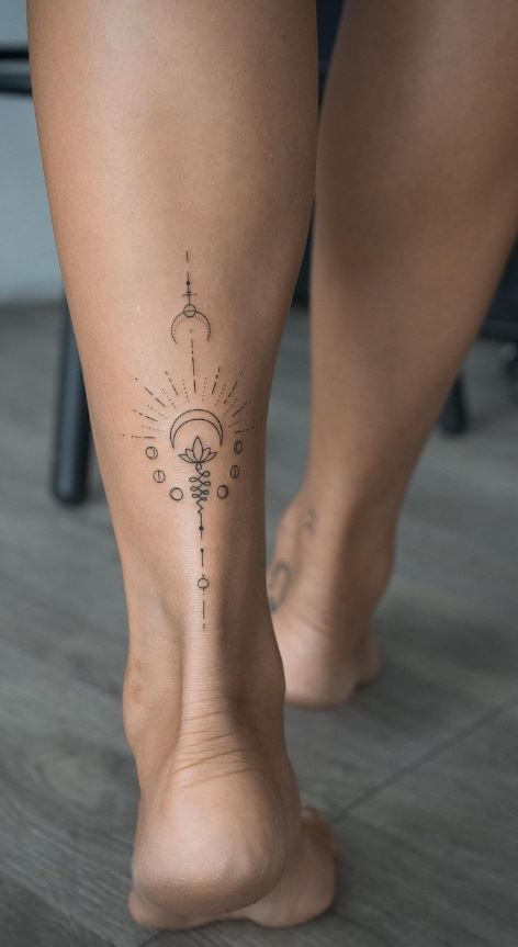 << Check out more Moon Phase Tattoos, Ideas and Meanings #tattoomenow #tattooideas #tattoodesigns #tattoos #Moonphase #Moonphasetattoo Moon Phase Tattoos, Simple Lotus Flower Tattoo, Simple Lotus Tattoo, Delicate Feminine Tattoos, Simple Tattoo With Meaning, Lotus Flower Tattoos, New Tattoo Styles, Lotusblume Tattoo, Font Tato