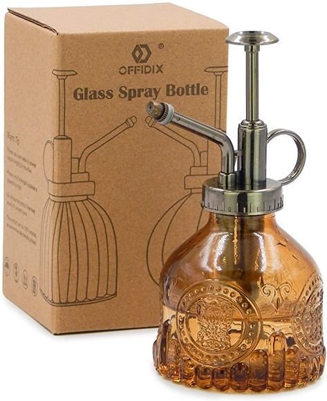 AmazonSmile : OFFIDIX Glass Watering Spray Bottle,Plant Mister Watering can Indoor with Bronze Plastic Top Pump,One Hand Glass Small Watering Can for Outdoor Indoor Garden,Cleaning Solutions and Home Decora(Brown) : Patio, Lawn & Garden Bottle Plant, Garden Cleaning, Easy Indoor Plants, Small Watering Can, Plants In Bottles, Plant Mister, Glass Spray Bottle, Plants Garden, Ring Handle