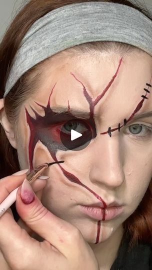 Chucky Makeup Female Easy, Girl Chucky Makeup, Chucky Makeup Female, Chucky Makeup Tutorial, Chucky Face, Chucky Makeup, Stitches Makeup, Chucky Halloween, Chucky Costume