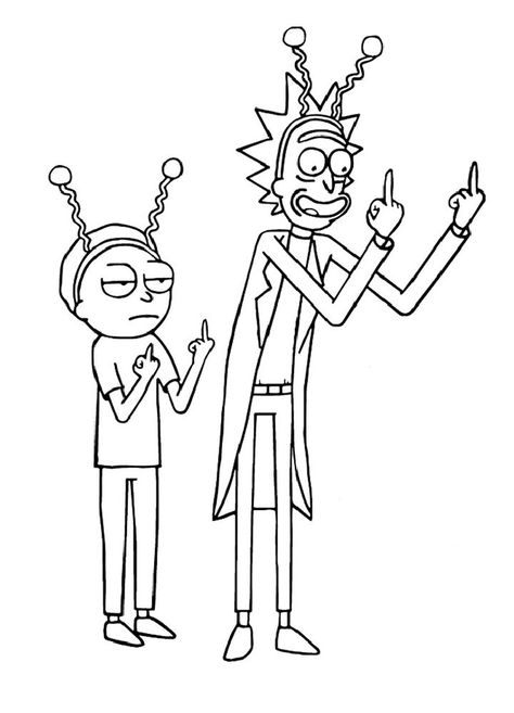 Rick And Morty Coloring Pages, Rick And Morty Coloring, Morty Drawing, Rick E Morty, Rick And Morty Tattoo, Rick And Morty Drawing, Rick And Morty Characters, Coloring Pages Inspirational, Rick Y Morty