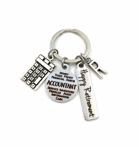 2023 Retirement Gift for Accountant Key Chain, CPA Accounting Keychain Present, Chartered Professional Accountant, for him or her Calculator by aJoyfulSurprise on Etsy Professional Accountant, Cpa Accounting, Retirement Presents, Planner Charms, Happy Retirement, Retirement Gift, Keychain Gift, Birthstone Charms, Girls Necklaces