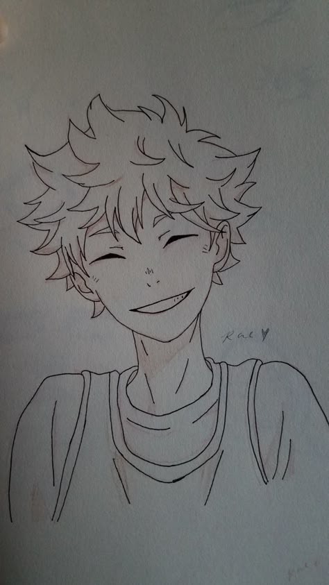 Hinata Shouyou Drawing, Hinata Sketch, Haikyuu Sketch Pencil, Hinata Drawing Haikyuu, Hinata Drawing, Haikyuu Sketch, Haikyuu Drawing, Hinata Shoyo, Anime Drawings For Beginners