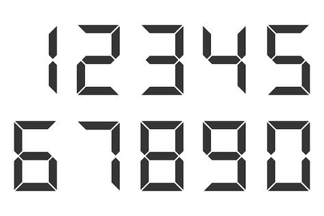 Set of numbers. vector illustration. bla... | Premium Vector #Freepik #vector #timer #timing #clock-time #hour Digital Numbers, Clock Illustration, Clock Numbers, Timer Clock, Digital Clock, Digital Elements, Time Clock, Countdown Timer, Digital Clocks