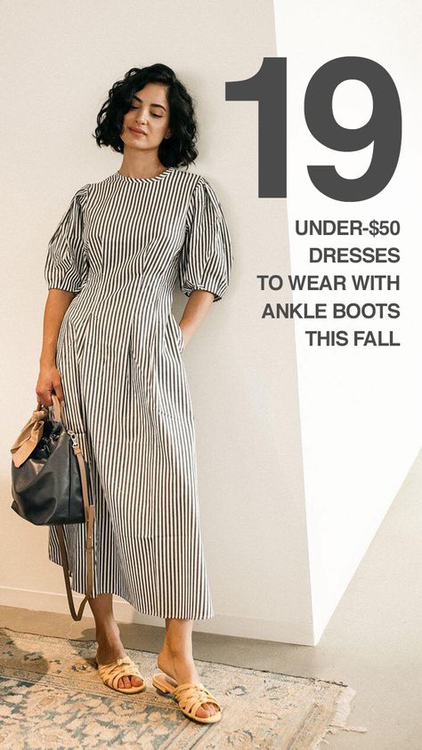 Fall Dress 2022, Casual Dresses Fall, Linen Dress Elegant Classy, Long Dress With Boots, Fall Dresses 2022, 50 Dresses, Dress Styling, Fashionable Dresses, Dresses To Wear