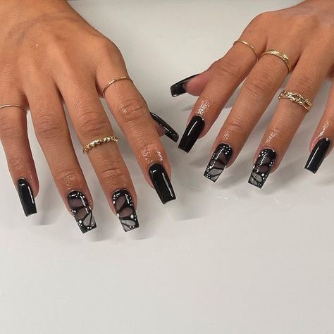 Edgy Nails, Goth Nails, Grunge Nails, Simple Acrylic Nails, Butterfly Nail, Pink Acrylic Nails, Fire Nails, Classy Nails, Dream Nails