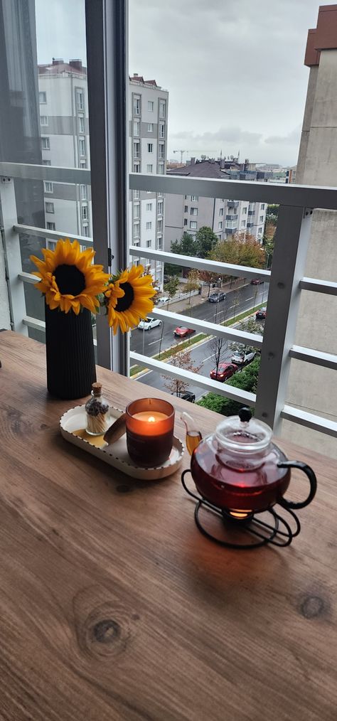 Rain, sun flower, tea, candle, evening, relax Rainy Istanbul, Rainy Evening, Story Ideas, Shoot Ideas, Instagram Story Ideas, Rainy Day, Istanbul, Instagram Story, Instagram