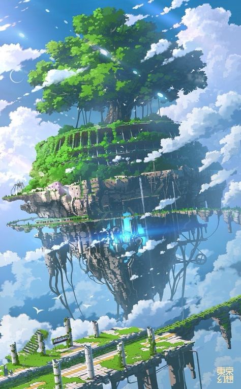 Anime Island, Landscape Concept, Fantasy City, Fantasy Places, Fantasy Art Landscapes, Fantasy Concept Art, Environment Design, 판타지 아트, Environment Concept Art