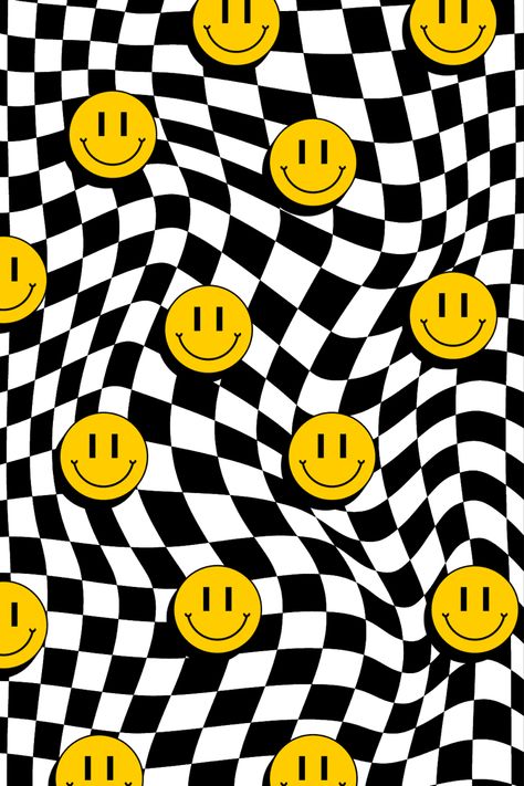 Fun and colorful geometric grid with a hipster smiley face for iPhone, adding a stylish and playful aesthetic to your device Hipster Aesthetic Wallpaper, Checker Smiley Face, Checkered Smiley Face Wallpaper, Colorful Checkered Wallpaper, Black And White Checkered Aesthetic, Aesthetic Checkered Wallpaper, Checkered Wallpaper Aesthetic, Checkered Wallpaper Iphone, Happy Face Background