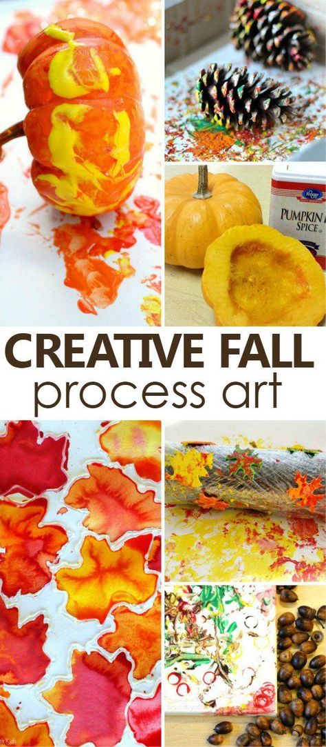 Creative Fall Process Art Ideas for Kids Fall Process Art, Process Art Ideas, Process Art For Kids, Process Art Preschool, Art Ideas For Kids, Open Ended Art, Fall Art Projects, Sensory Art, Autumn Activities For Kids