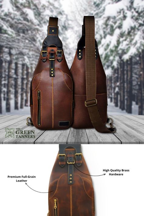 Men's Leather Sling Bag, Mens Crossbody bag, Genuine Leather Sling Bag, Genuine Brown Mens Leather Sling Bag | Crossbody Bag Mens Leather Sling Bag, Leather Sling Bags, Mens Crossbody Bag, Leather Sling Bag, Bag Collection, Sling Bags, Leather Bags, Sling Bag, Design Crafts