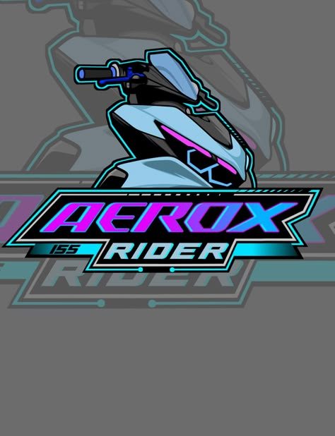 Logo pixellab Aerox 155 Vector, Motor Sticker Design, Stiker Racing, Rakel Sablon, Biker Logo Design, Aerox 155 Yamaha, Stiker Motor, Yamaha Scooter, Biker Logo