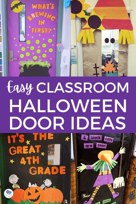 Best Halloween Classroom Door Decorations For 2023 Fall School Doors, Panther Halloween Costume, Door Decoration For Preschool, Halloween Door Ideas, Halloween Door Decorations Classroom, Fall Classroom Door, Diy Halloween Door Decorations, Classroom Door Decorations, Halloween Classroom Door