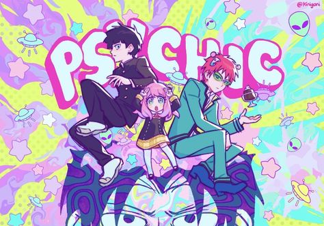 Saiki K, Fandom Crossover, Wow Art, Anime Crossover, Oui Oui, Fanarts Anime, All Anime, Pretty Art, Anime Fanart